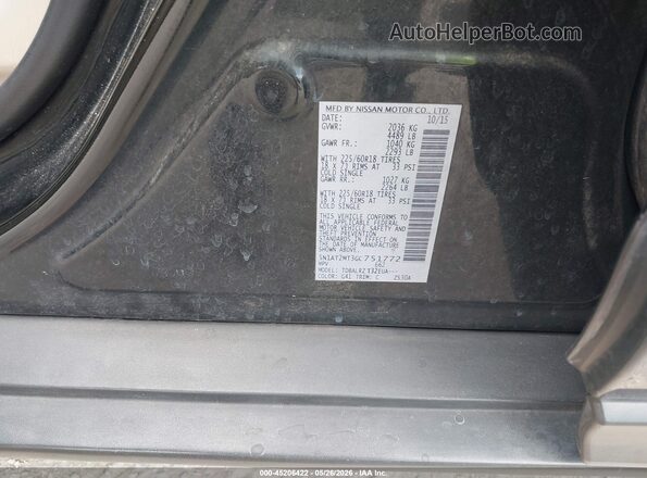 5N1AT2MT3GC751772 2016 NISSAN ROGUE Black Vista del compartimento del motor