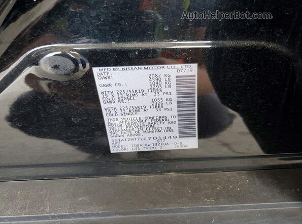 5N1AT2MT7LC701449 2020 NISSAN ROGUE Black 