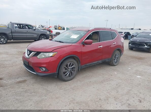 5N1AT2MT8GC916490 2016 NISSAN ROGUE Red Առջևի ձախ երեք քառորդ տեսարան