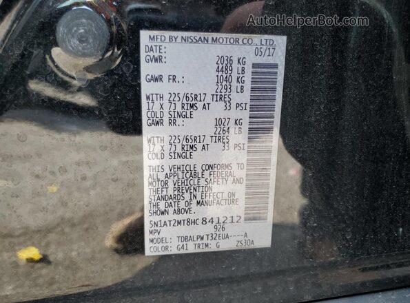 5N1AT2MT8HC841212 2017 NISSAN ROGUE Черный 