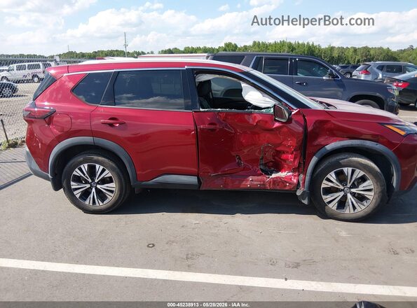 5N1AT3BA0MC724550 2021 NISSAN ROGUE Red Widok wnętrza z tyłu