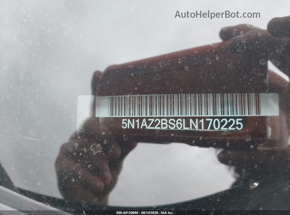 5N1AZ2BS6LN170225 2020 NISSAN MURANO Black ძრავის განყოფილების ხედი