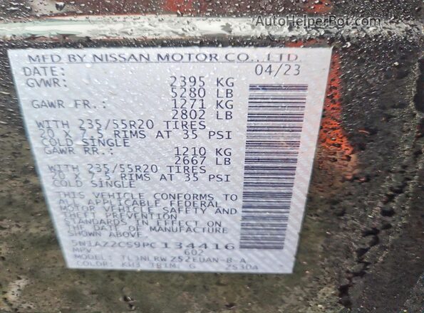 5N1AZ2CS9PC134416 2023 NISSAN MURANO Black 