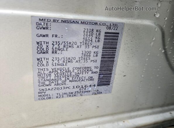 5N1AZ2DJ3PC101644 2023 NISSAN MURANO Silver 