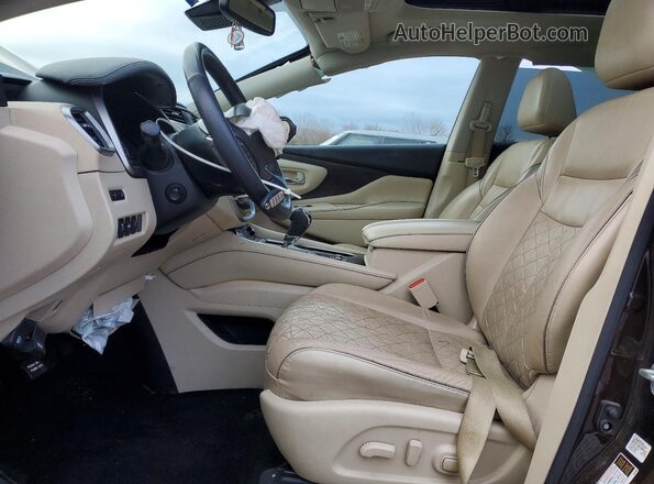 5N1AZ2MS9KN156802 2019 NISSAN MURANO Brown Вид салону спереду