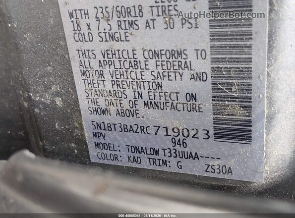 5N1BT3BA2RC719023 2024 NISSAN ROGUE Gray 