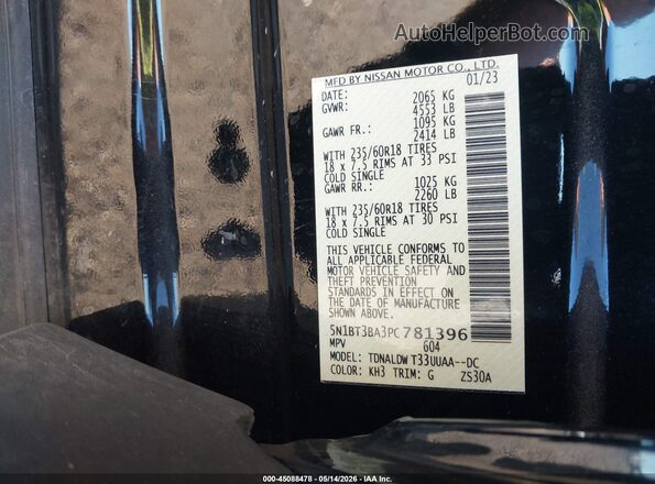 5N1BT3BA3PC781396 2023 NISSAN ROGUE Black 