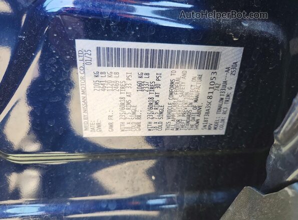 5N1BT3BA3SC811053 2025 NISSAN ROGUE Blue VIN sticker view