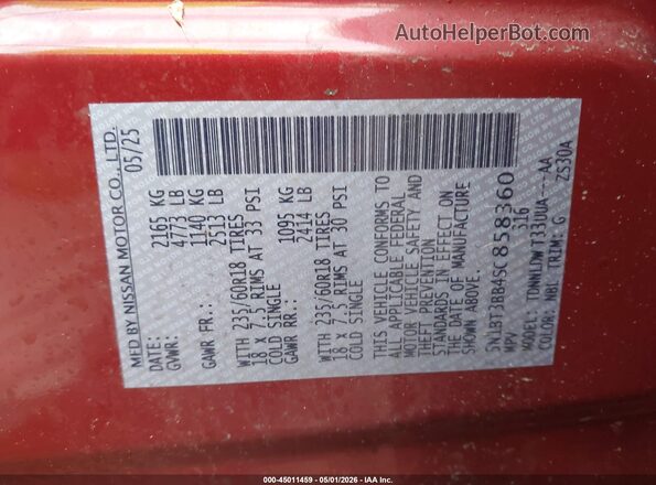 5N1BT3BB4SC858360 2025 NISSAN ROGUE Red Widok komory silnika