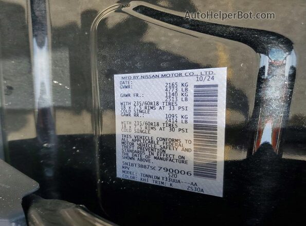 5N1BT3BB7SC790006 2025 NISSAN ROGUE Black 