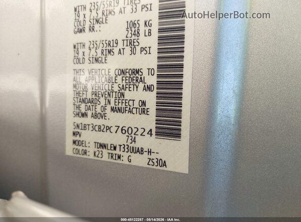 5N1BT3CB2PC760224 2023 NISSAN ROGUE Silver ძრავის განყოფილების ხედი