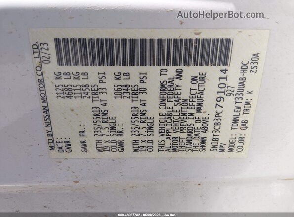 5N1BT3CB3PC791014 2023 NISSAN ROGUE White 
