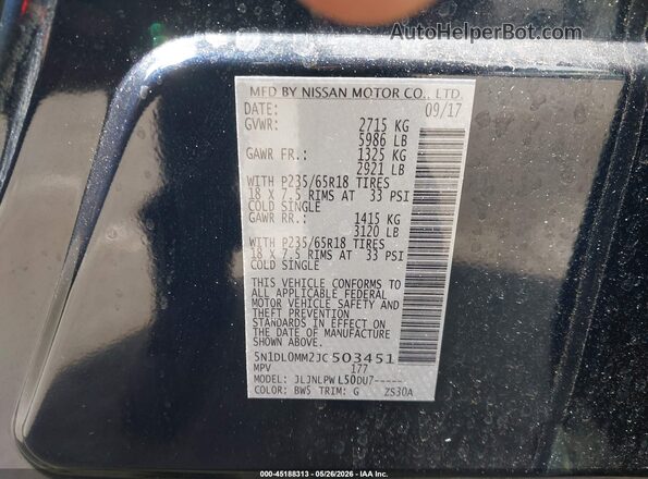 5N1DL0MM2JC503451 2018 INFINITI QX60 Navy 