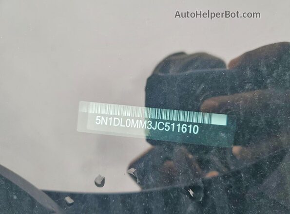 5N1DL0MM3JC511610 2018 INFINITI QX60 Blue Vista de la etiqueta del VIN