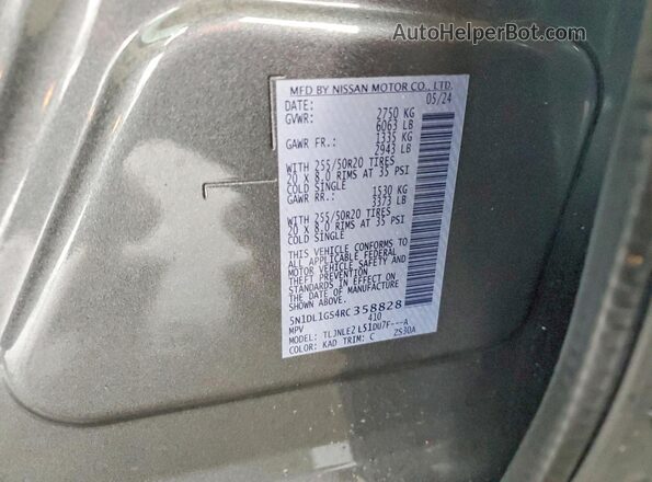 5N1DL1GS4RC358828 2024 INFINITI QX60 Серый Вид подкапотного пространства