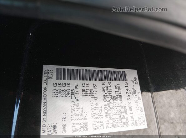 5N1DL1HU6PC357418 2023 INFINITI QX60 Black Engine compartment view