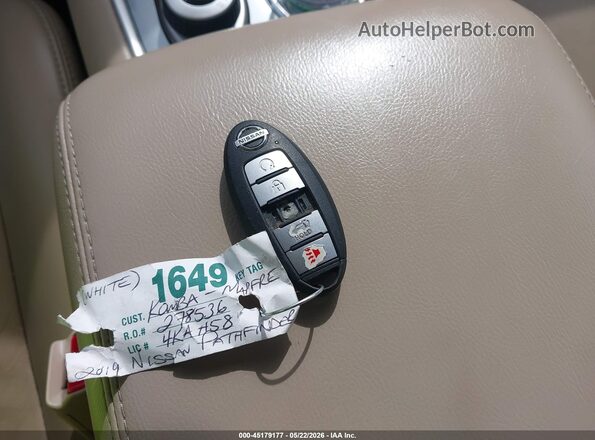 5N1DR2MM1KC590710 2019 NISSAN PATHFINDER White Առջևի վահանակի տեսք