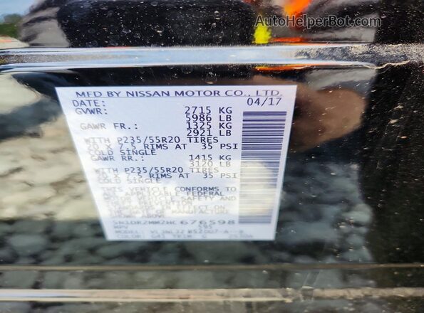 5N1DR2MM2HC676598 2017 NISSAN PATHFINDER Black VIN կոդի պիտակի տեսք