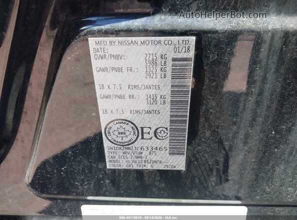 5N1DR2MM2JC633465 2018 NISSAN PATHFINDER Black Widok komory silnika