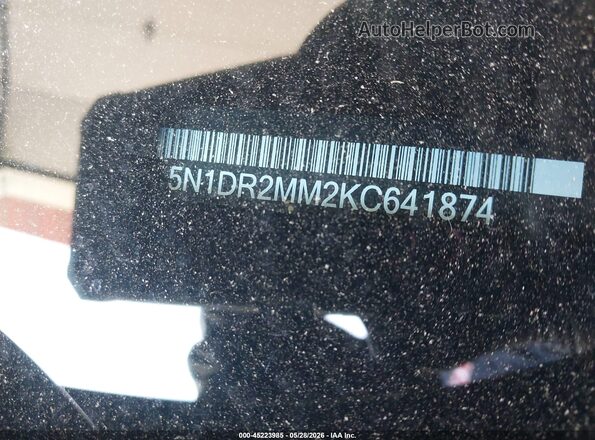 5N1DR2MM2KC641874 2019 NISSAN PATHFINDER Green ძრავის განყოფილების ხედი