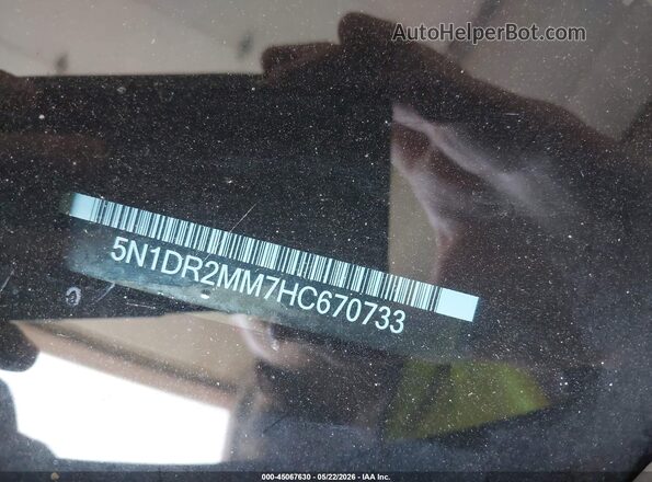 5N1DR2MM7HC670733 2017 NISSAN PATHFINDER Black 
