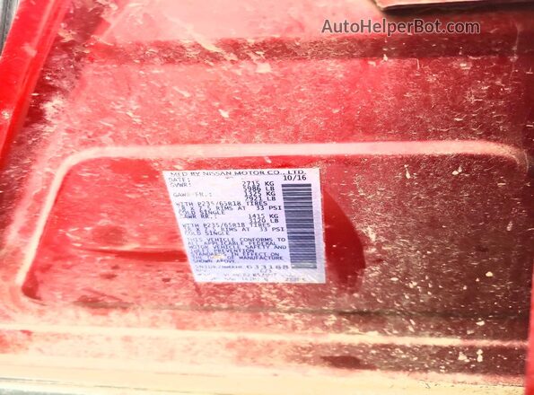 5N1DR2MMXHC633188 2017 NISSAN PATHFINDER Red VIN sticker view