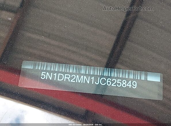5N1DR2MN1JC625849 2018 NISSAN PATHFINDER White Շարժիչի բաժամունքի տեսք