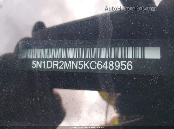5N1DR2MN5KC648956 2019 NISSAN PATHFINDER Серый Вид подкапотного пространства
