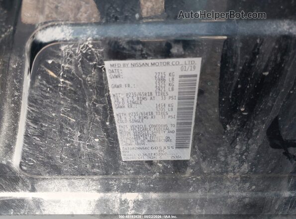 5N1DR2MN6KC605355 2019 NISSAN PATHFINDER Black Engine compartment view