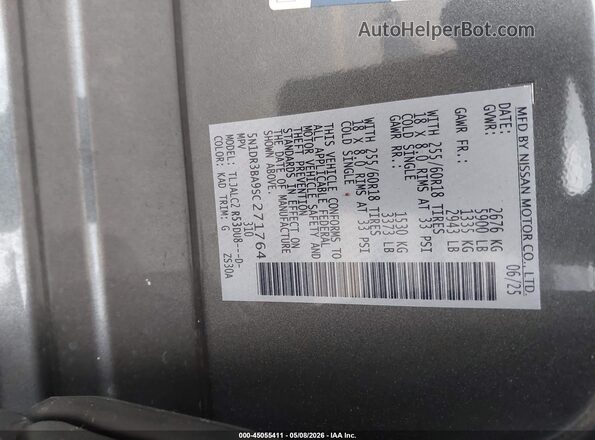 5N1DR3BA9SC271764 2025 NISSAN PATHFINDER Gray ძრავის განყოფილების ხედი