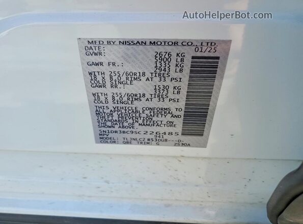 5N1DR3BC9SC226485 2025 NISSAN PATHFINDER White 