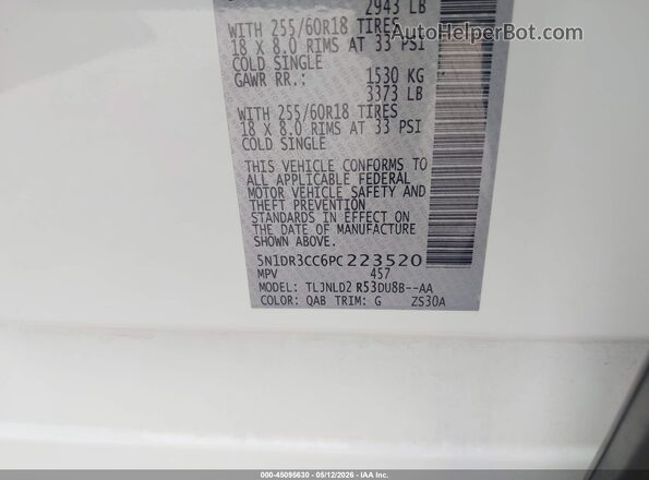 5N1DR3CC6PC223520 2023 NISSAN PATHFINDER White Engine compartment view