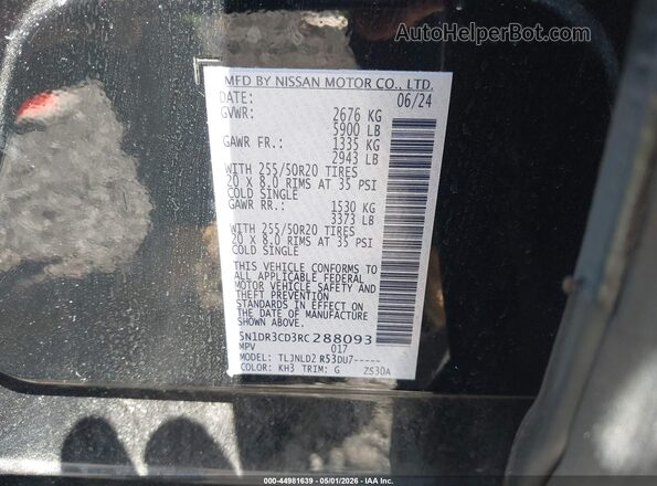 5N1DR3CD3RC288093 2024 NISSAN PATHFINDER Черный 