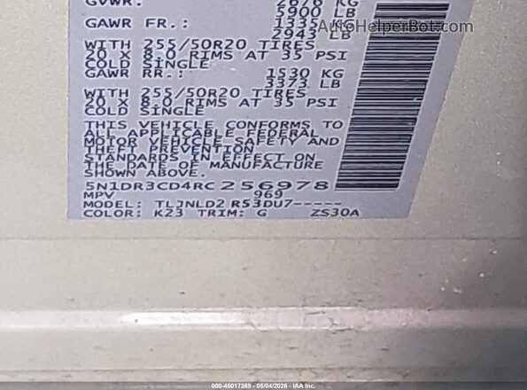 5N1DR3CD4RC256978 2024 NISSAN PATHFINDER Silver 