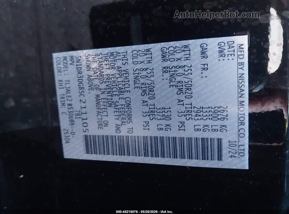 5N1DR3DG8SC211105 2025 NISSAN PATHFINDER Black Widok komory silnika