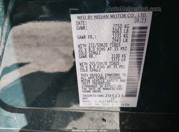 5N1DR3DJ6RC205115 2024 NISSAN PATHFINDER Green Вид підкапотного простору