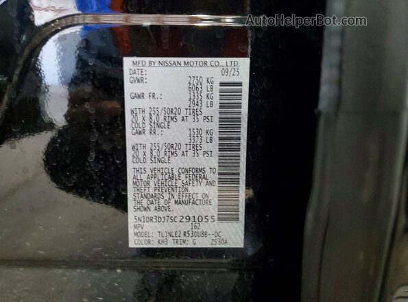 5N1DR3DJ7SC291055 2025 NISSAN PATHFINDER Black 