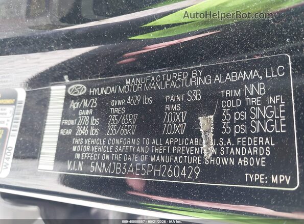 5NMJB3AE5PH260429 2023 HYUNDAI TUCSON White Engine compartment view