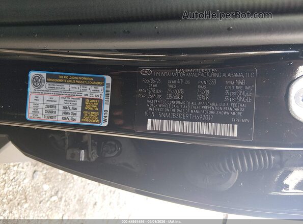 5NMJB3DE9TH692012 2026 HYUNDAI TUCSON Black Vista del compartimento del motor