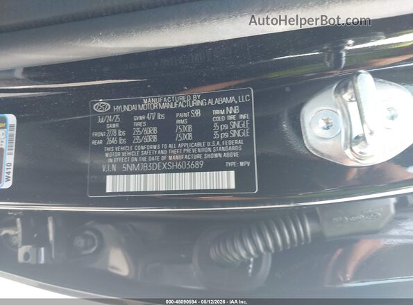 5NMJB3DEXSH603689 2025 HYUNDAI TUCSON Black Вид підкапотного простору