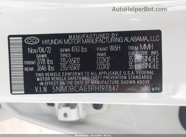 5NMJBCAE3PH197847 2023 HYUNDAI TUCSON White Engine compartment view