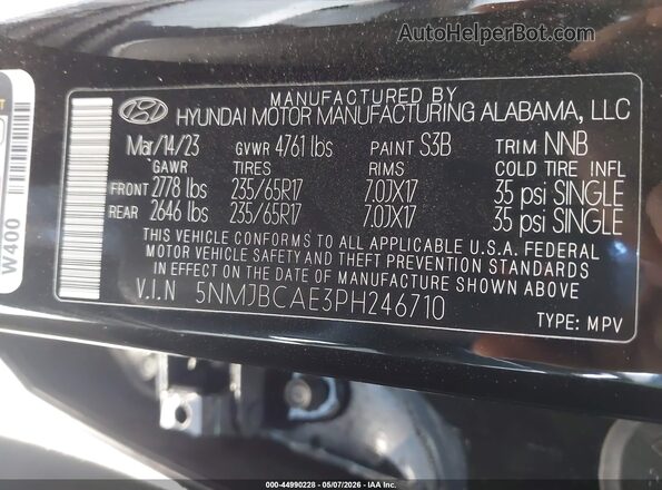 5NMJBCAE3PH246710 2023 HYUNDAI TUCSON Black 