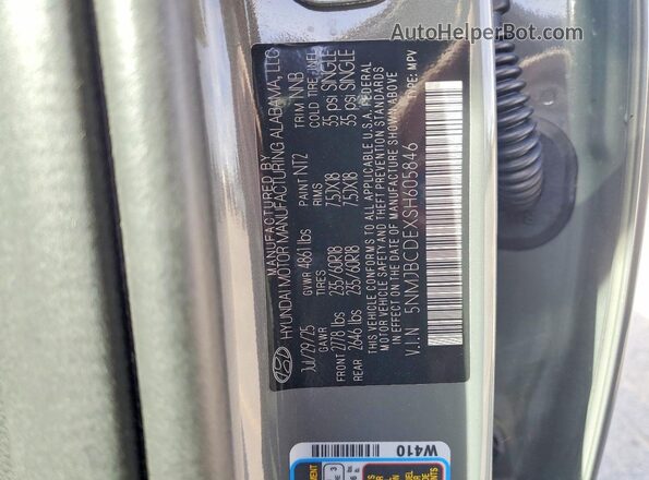 5NMJBCDEXSH605846 2025 HYUNDAI TUCSON Gray 