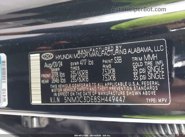 5NMJC3DE8SH449447 2025 HYUNDAI TUCSON Black Вид підкапотного простору