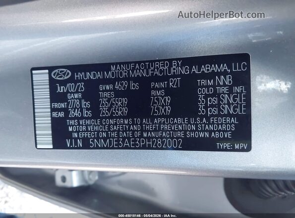 5NMJE3AE3PH282002 2023 HYUNDAI TUCSON Gray 