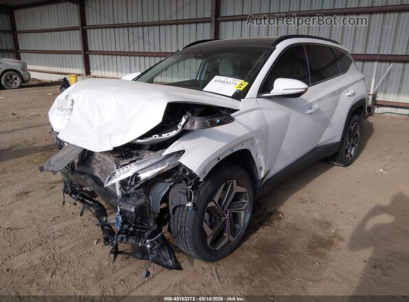 5NMJECAE2NH012952 2022 HYUNDAI TUCSON White წინა მარცხენა ხედი სამი მეოთხედიდან