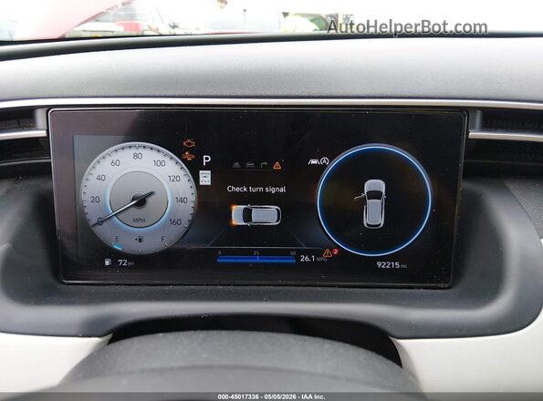 5NMJECAE6NH152731 2022 HYUNDAI TUCSON Red უკანა სავარძლების ხედი