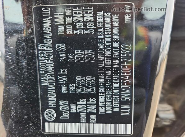 5NMJF3AE0PH215922 2023 HYUNDAI TUCSON Black 
