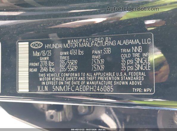5NMJFCAE0PH246085 2023 HYUNDAI TUCSON Black Widok komory silnika