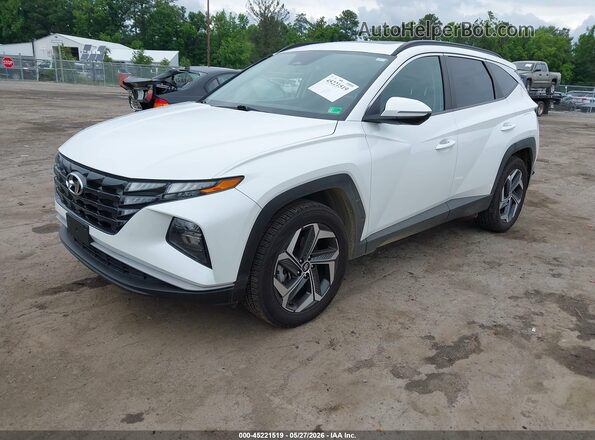 5NMJFCAE2NH011684 2022 HYUNDAI TUCSON White წინა მარცხენა ხედი სამი მეოთხედიდან